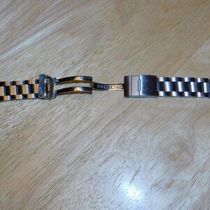 Breitling 18mm Stainless Steel Deployment clasp bracelet silver watch band